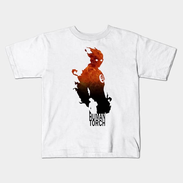 human torch Kids T-Shirt by rafifgood